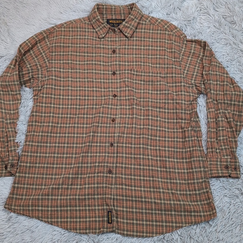 Woolrich Shirt Womens Green 2X Plaid Soft Casual Pockets Button Up Gorpcore